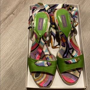 EMILIO PUCCI geometric print espadrilles mules 38